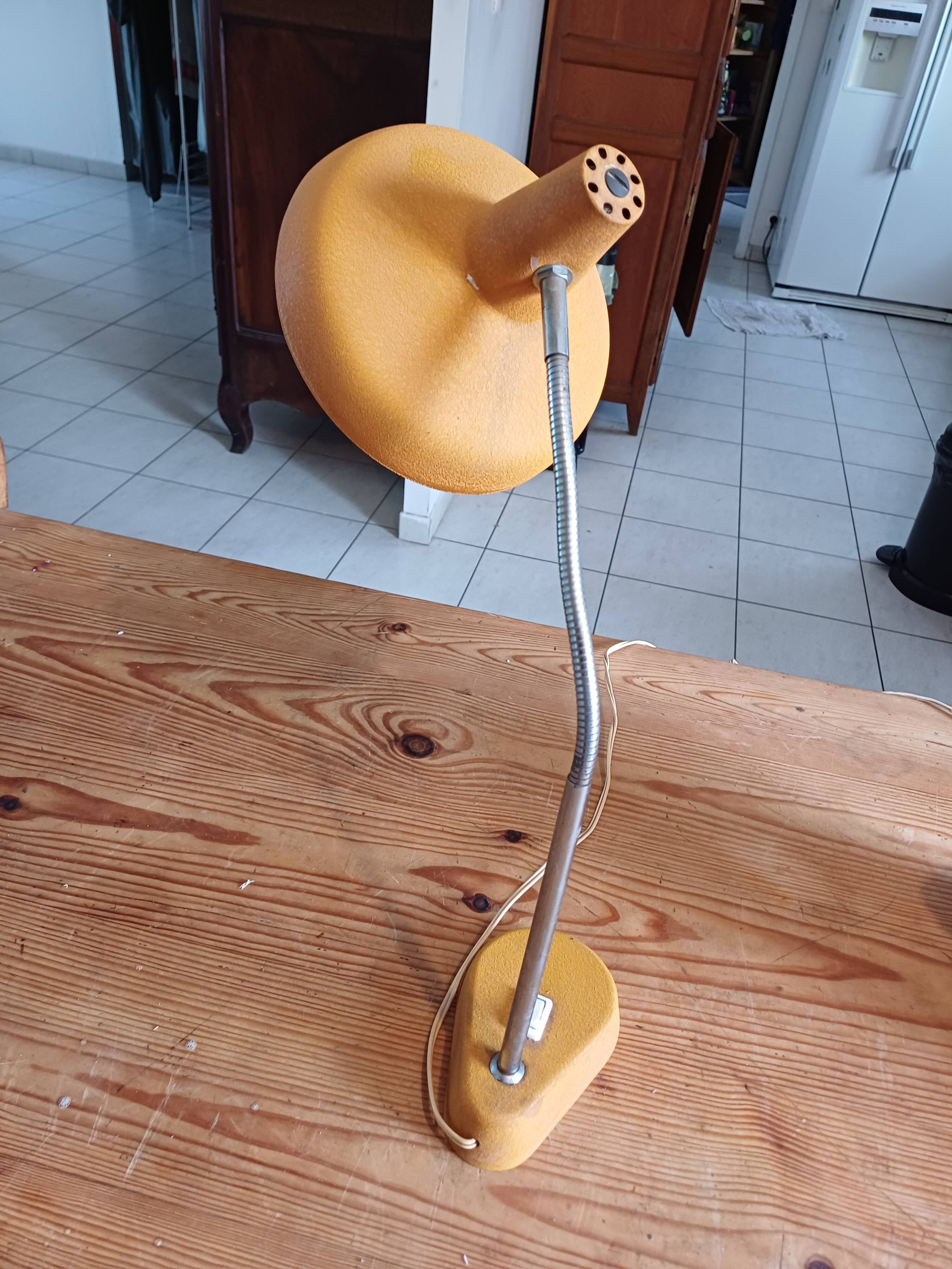 Vintage 60s Lamp Orange Metal