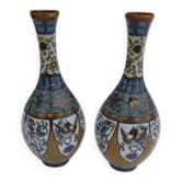 Pair of Chinese cloisonné enamel vases