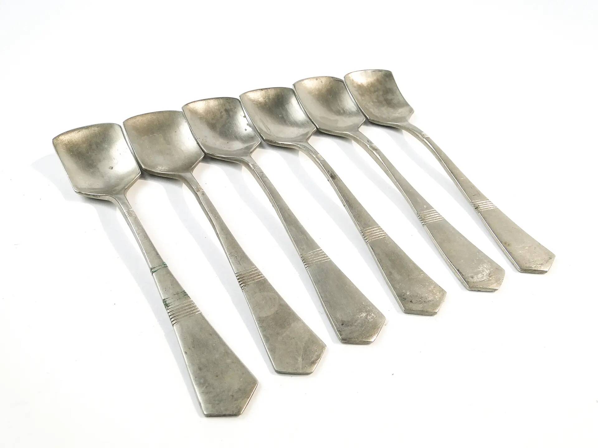 Set of ice cream spoons, silver-plated white metal, Germany, 1930s