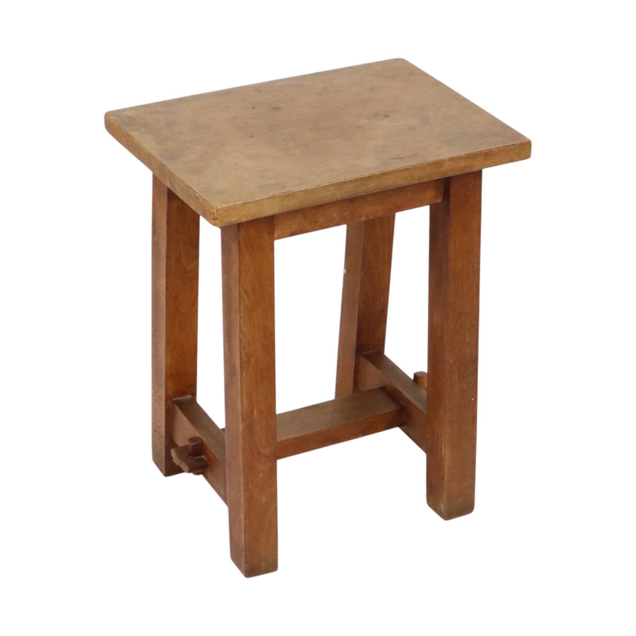 Charming Old Wooden Stool from Southern France – Rustic 1950s Style