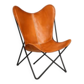 Fauteuil en cuir marron