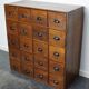 French fruitwood apothecary cabinet, ca 1950s