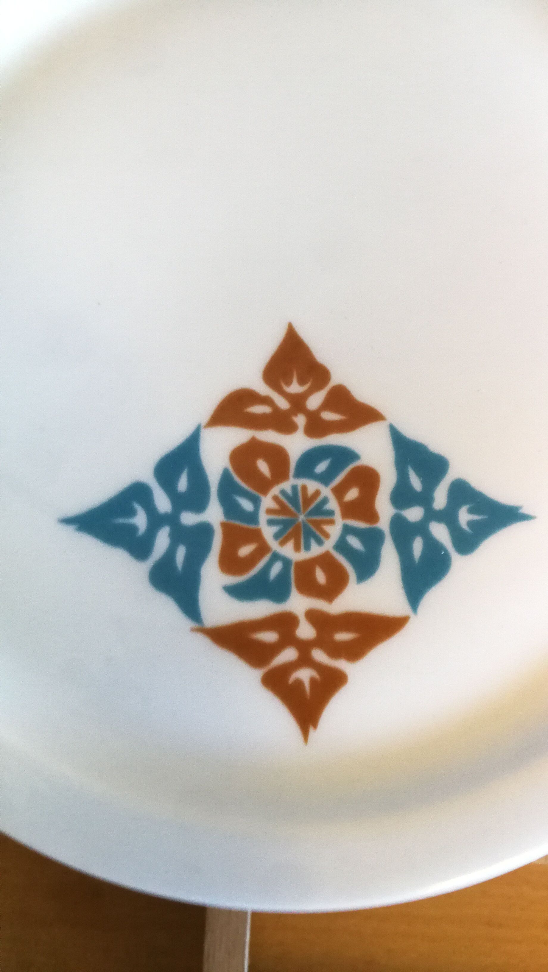 6 dessert, Haviland, 70s blue white porcelain plates