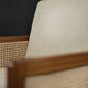 Mid-century modern Scandinavian mahogany armchair with French wicker by Bernt Petersen.