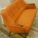 Sofa Orange organic Danish 50s/60s