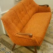 Sofa Orange organic Danish 50s/60s
