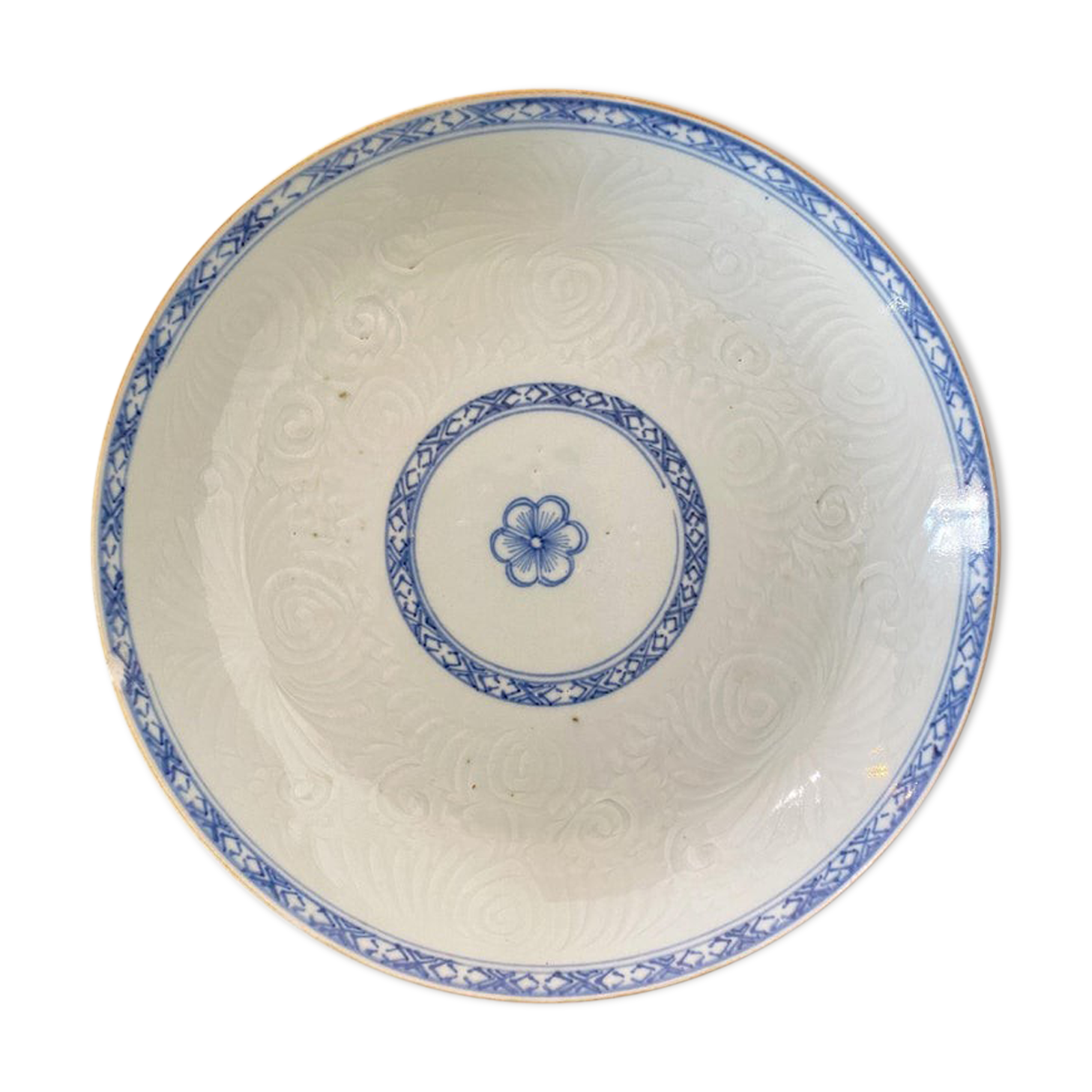 Chinese plate inspired by the blue Family East India Company, mid-19th century