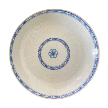 Assiette chinoise inspirée de la famille bleue Compagnie des Indes, milieu du 19e siècle