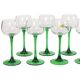 Ensemble de 14 verres à vin vintage Luminarc Alsace avec tiges vertes étroites.
