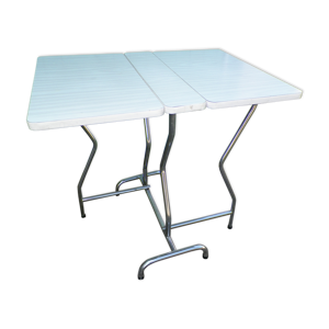 table en formica pliante blanche vintage