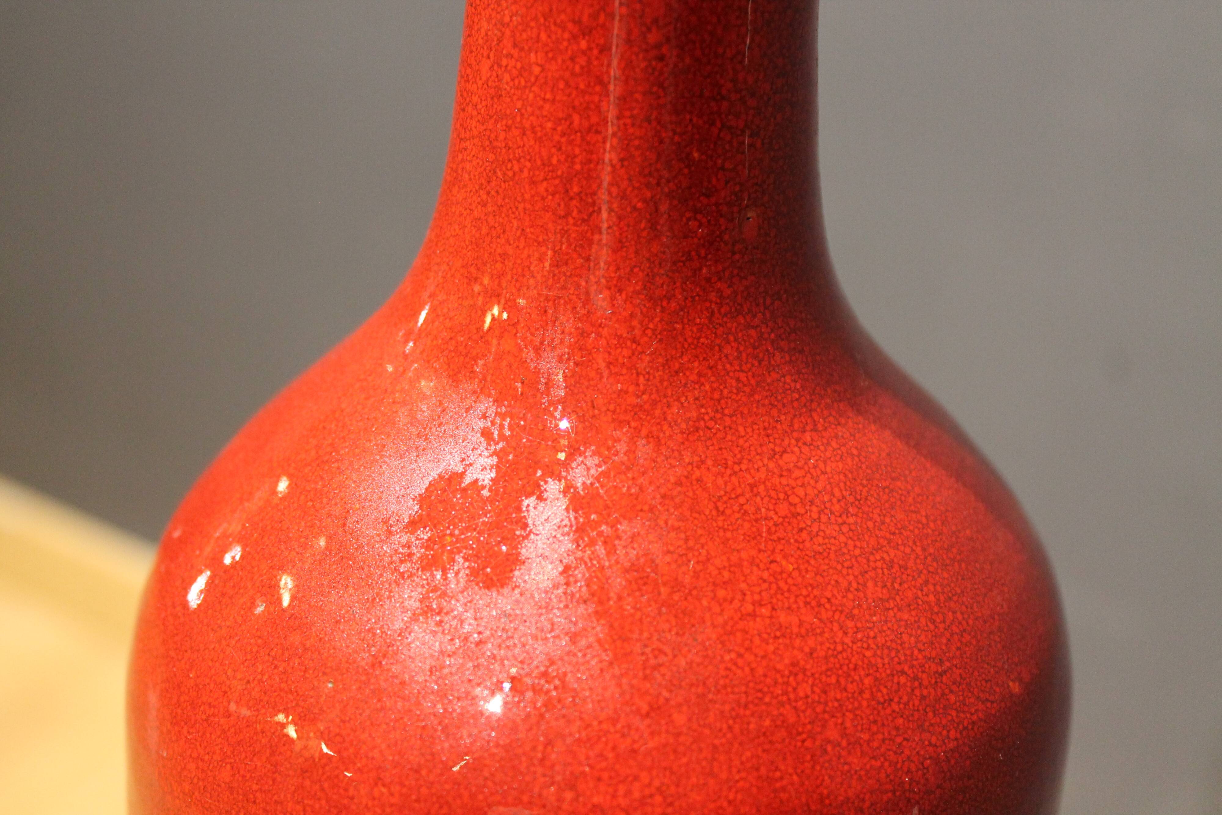 Important vase bouteille, Poterie d'Accolay