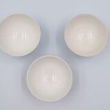 3 small vintage bowls digoin sarreguemines with polka dots pastel colors pink blue