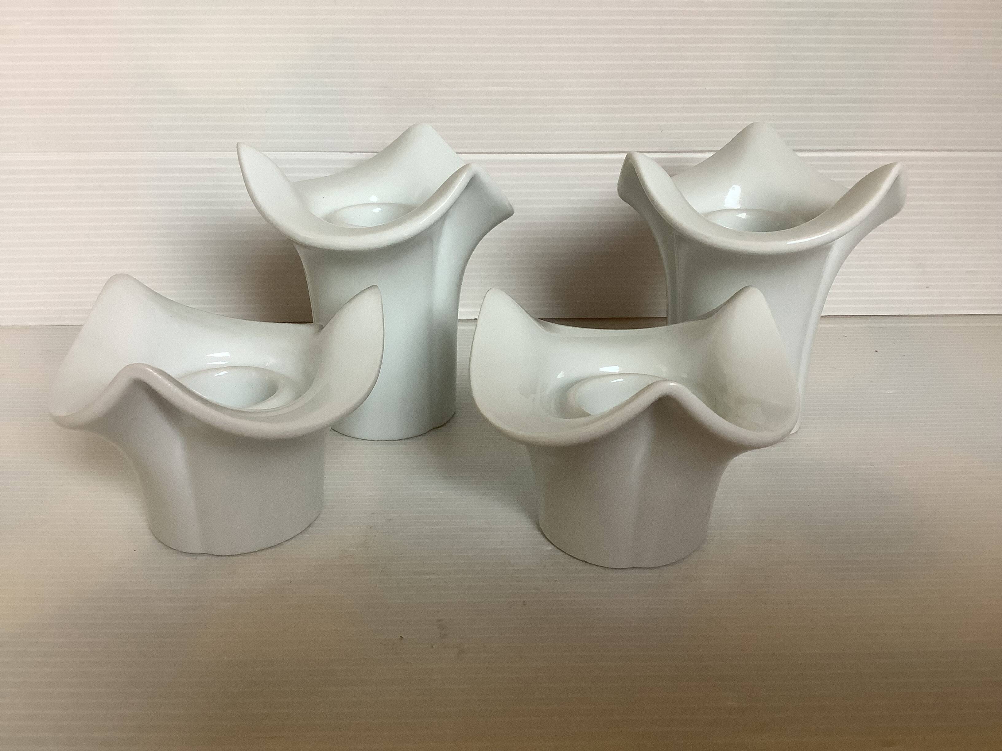 Four white candle holders KPM bavaria Germany