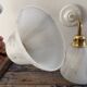 Pair of brass and opaline wall lights