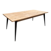 Old fir table with Tolix legs.