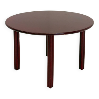 Vintage round dining table in burgundy red