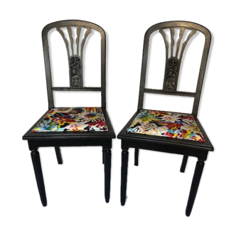 Art deco chairs jean paul gaultier fabric