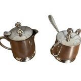 Deux petits pots service à thé métal argenté EPNS XXème