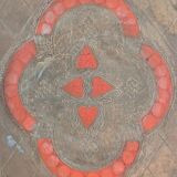 Plateau florentin doré et orange – 44,5 x 29 cm