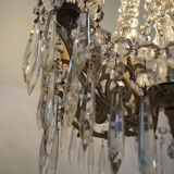 Napoleon III chandelier with crystal pendants, signed Portieux 19th century