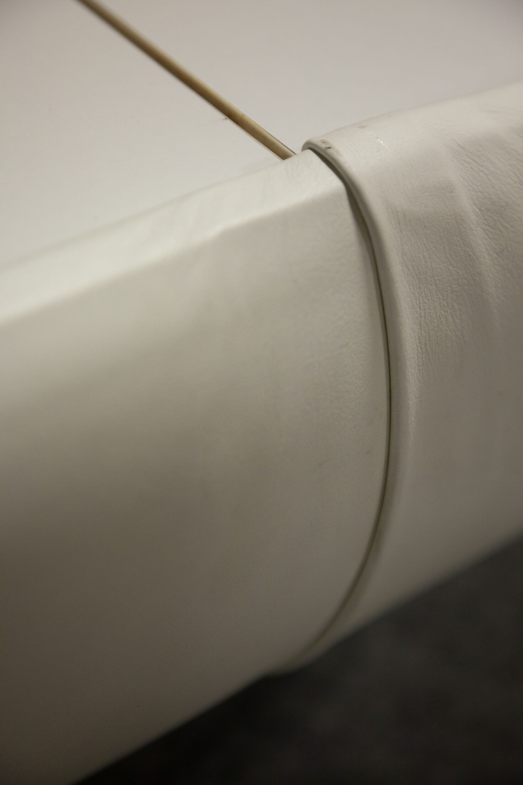Pair of 70s white leather bedsides