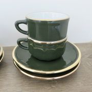 Apilco, set of 2 cups and saucers, Parisian bistros