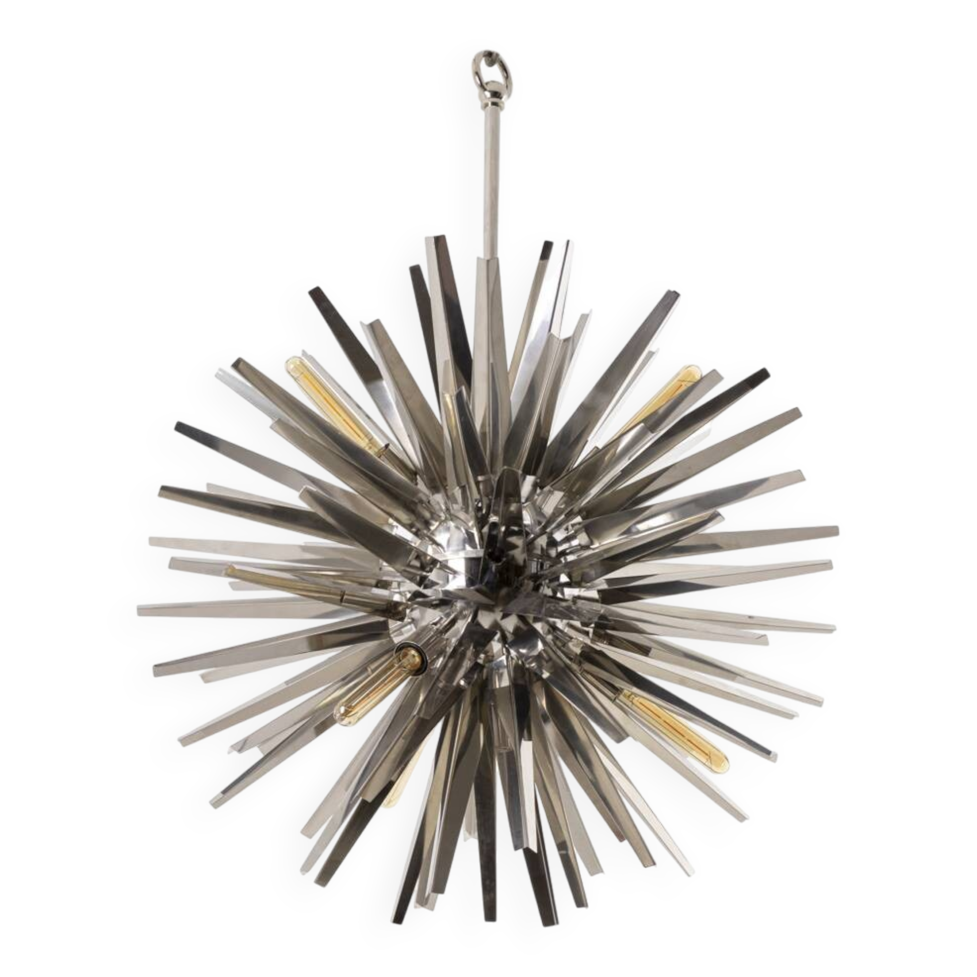 Eichholtz, "Gregorian" chrome metal chandelier, contemporary work.