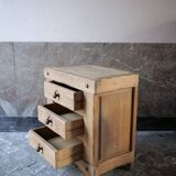 commode à tiroir brutaliste en chêne massif