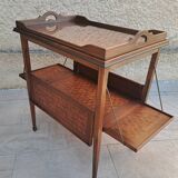 Louis XVI style tea table in cube marquetry