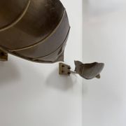 Pair of vintage wall lights, patinated brass, France, 1970.