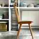 Baumann bistro chair in light wood and green skai, “Menuet” model
