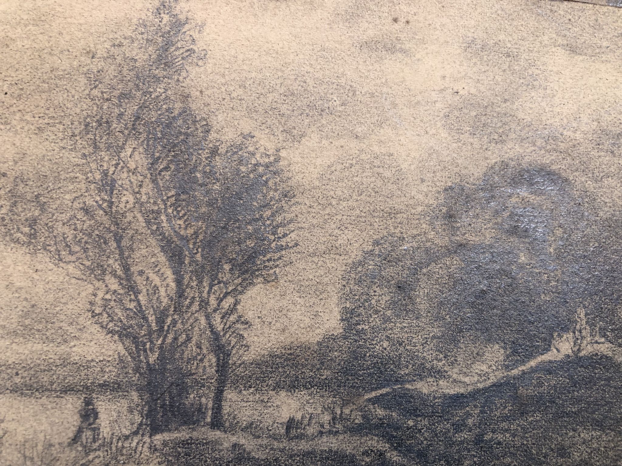 Collage drawings in graphite and white chalk 1872