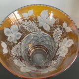 Vintage vase in chiseled bohemian crystal