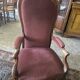 Lot de 3 fauteuils Voltaire et un pouf assorti