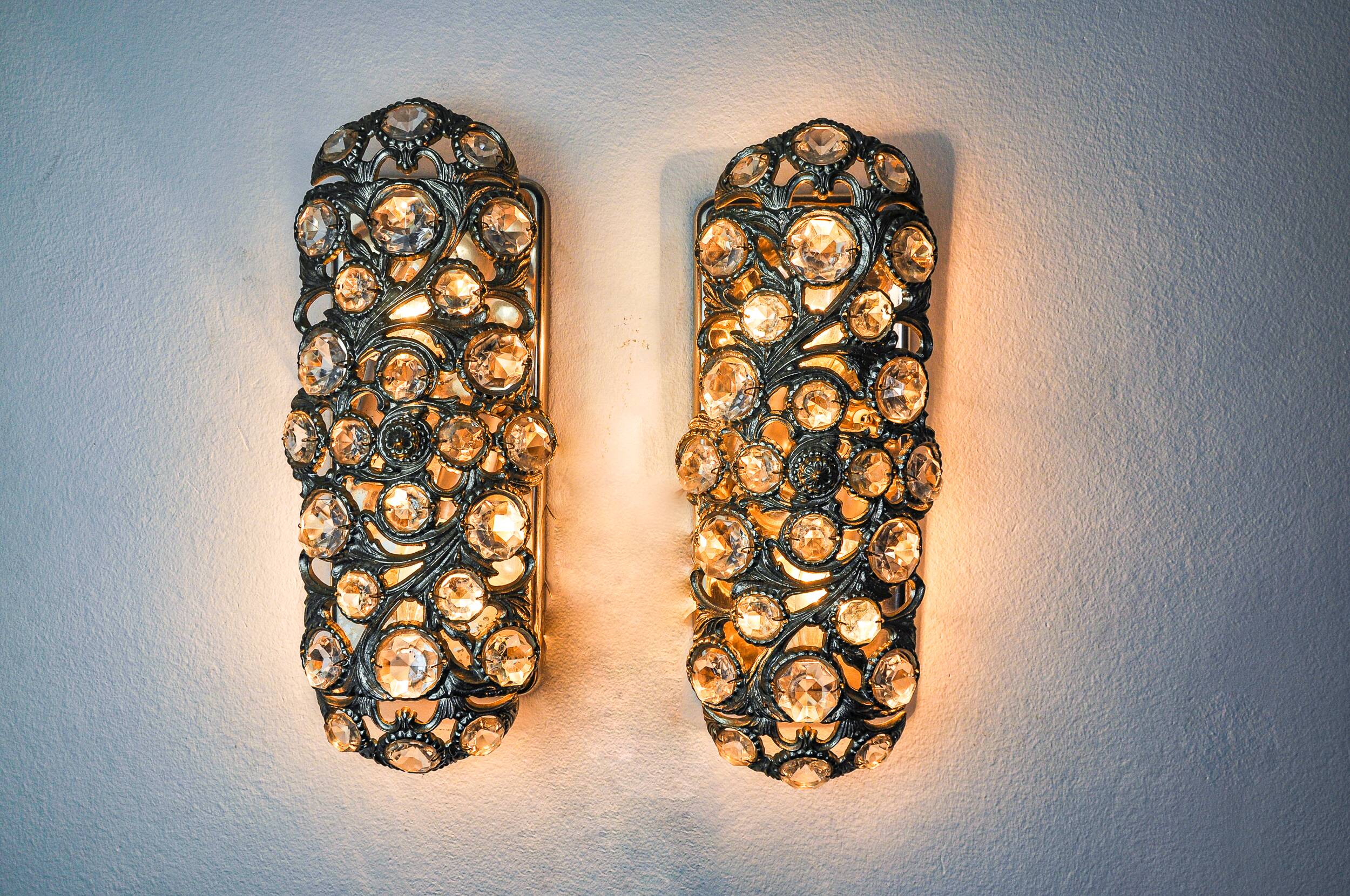 Pair of Palwa wall lights by Ernest Palm, 1960, Spain