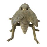 Vintage Copper Plated Fly Ashtray Figurine Italy 1960s