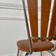 Flower petal chair in brown Skaï