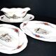 Set of 2 raviers and 1 Obernai saucière in earthenware of Sarreguemines - Décor of Loux