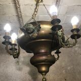 Brass chandelier with angels