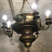 Brass chandelier with angels