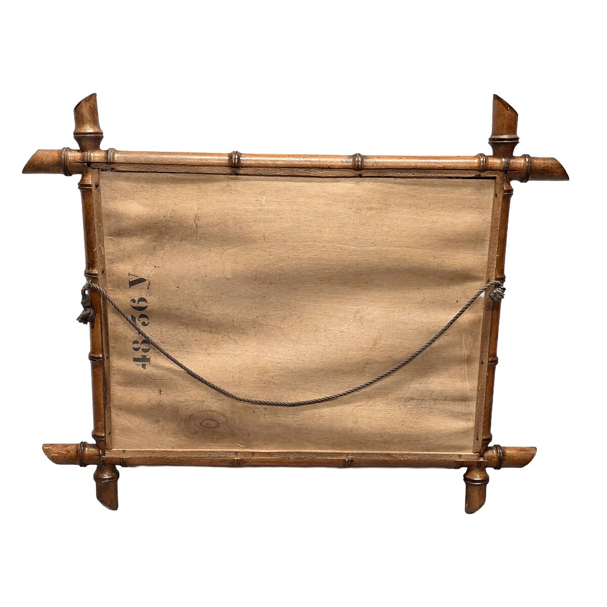 Large French Faux Bamboo Mirror, 1st half 1900s