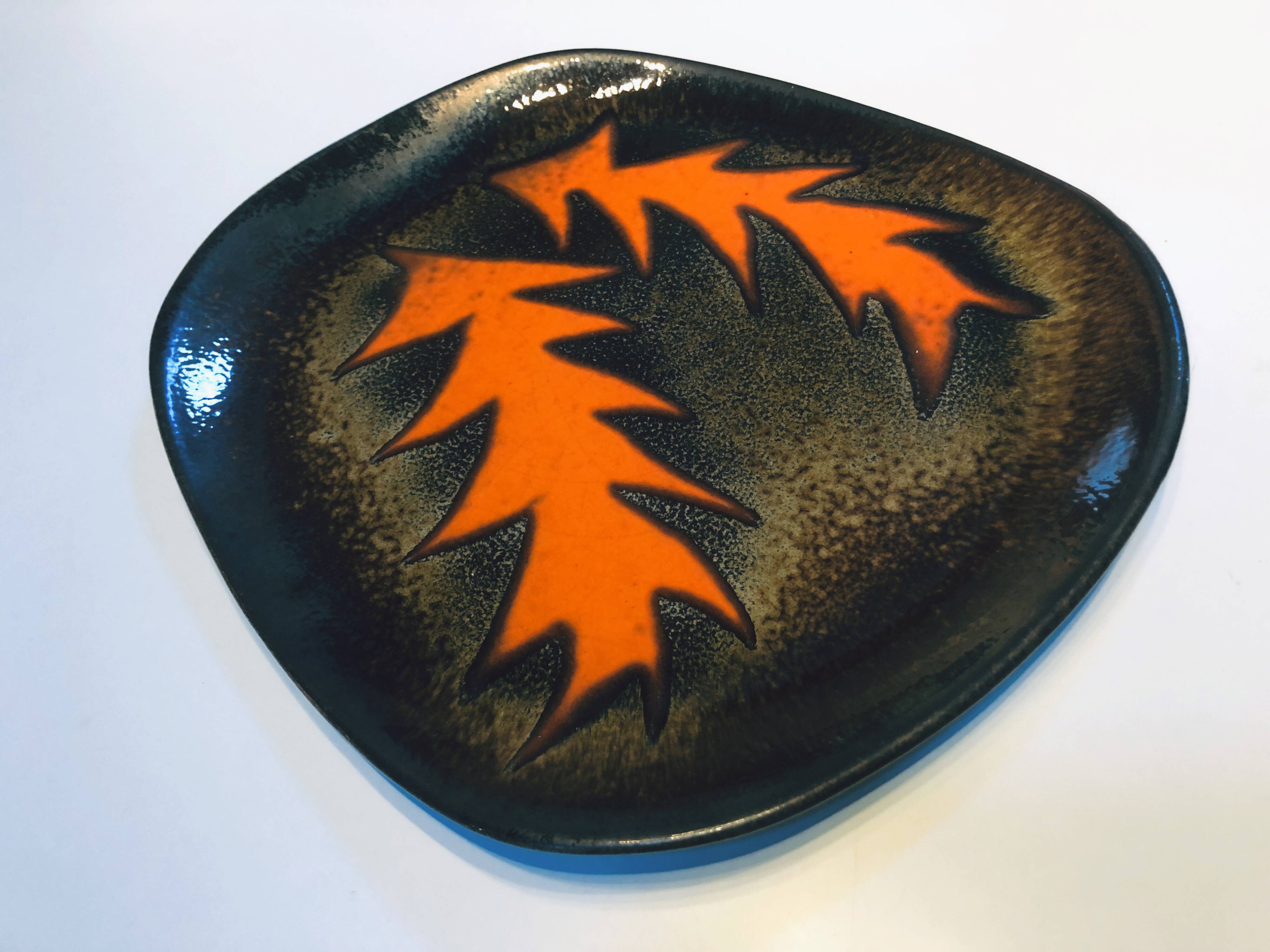Vintage Dish • Pocket tray • Ceramic • Vallauris • In the style of Gilbert Valentin • 1950-1960
