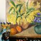 Oil on canvas still life "The Mimosa"