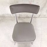 Chaise de bureau vintage années 50 60 en skai et métal chromé