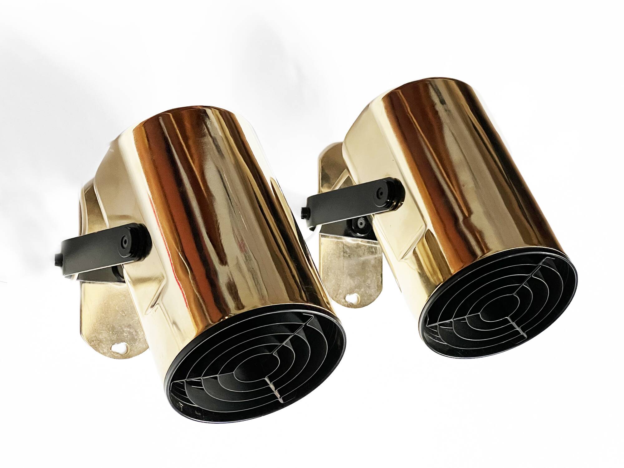 Pair of golden wall lights "Orion" by Per Sundstedt for Kosta Lampan. Sweden 1970s