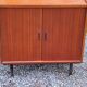 Pair of vintage mahogany sideboards with square metal legs from the 60s