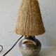 Sandstone lamp with natural fiber lampshade