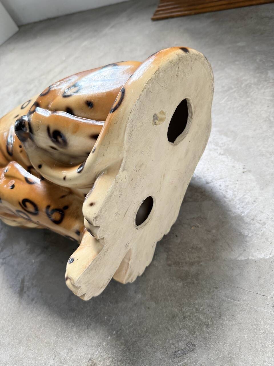 XL Italian ceramic leopard sculpture statue 1970