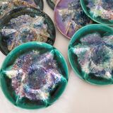 Set of 10 ceramic fondue plates signed Morvan (Gaston Gaubier)