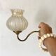 Pair of retro wall lights in glass and gold metal